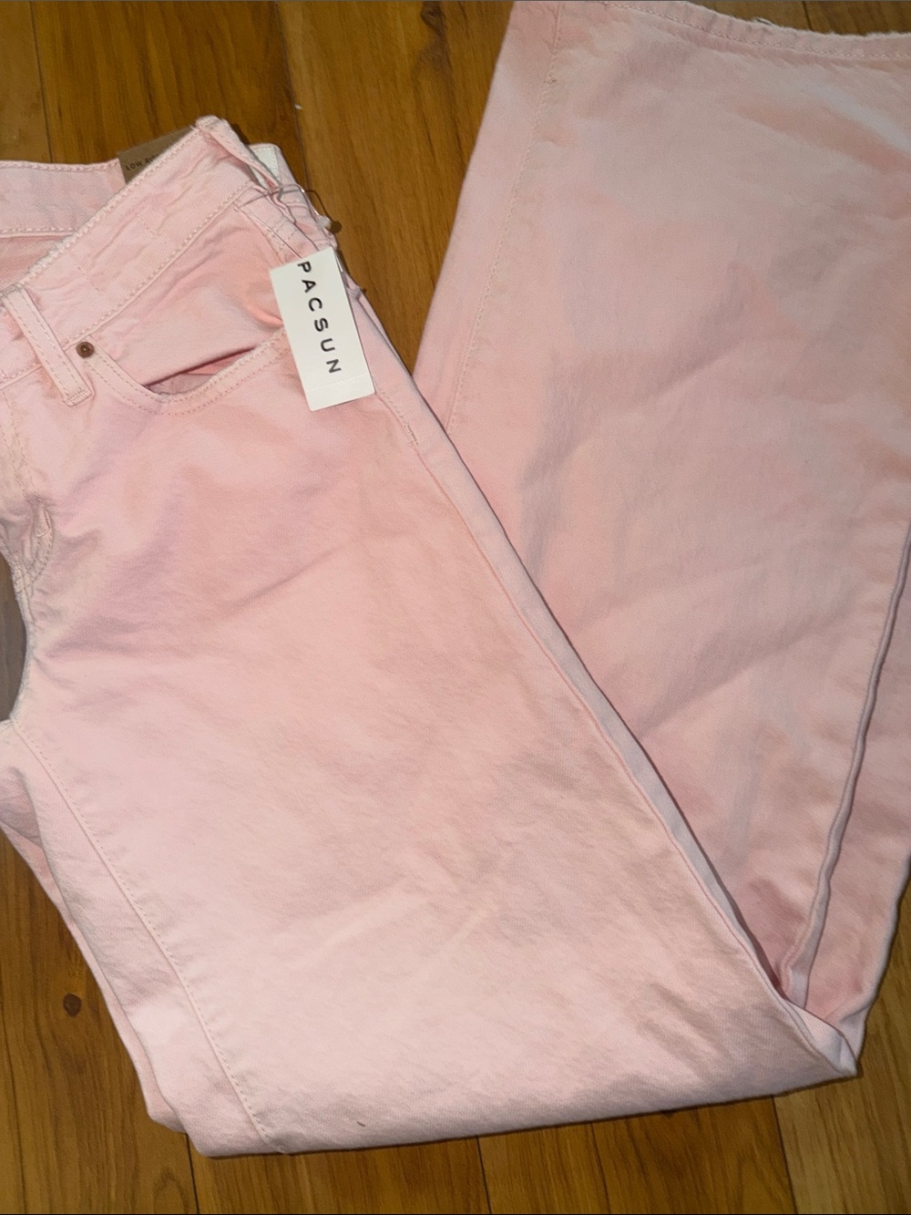PacSun NWT $56 Women's Light Pink Low Rise Wide Leg Size 23 - Picture 3 of 9